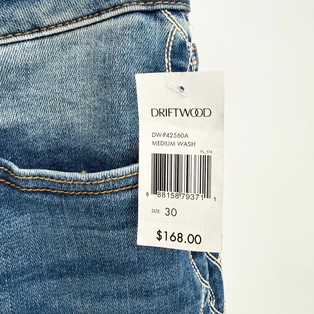 Driftwood Mona 30x31 Wide Leg Jeans Embroidered Denim Flare Boho Festival NEW - Picture 9 of 11